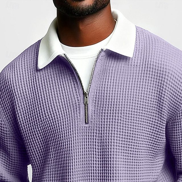 Waffle Quarter-Zip Sweater