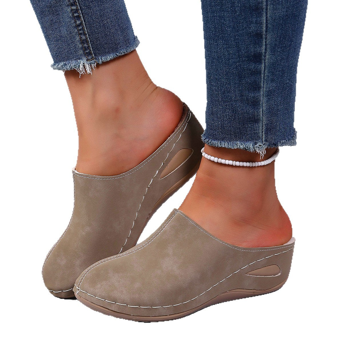 Cozy Fleece-Lined Wedge Slippers for Women