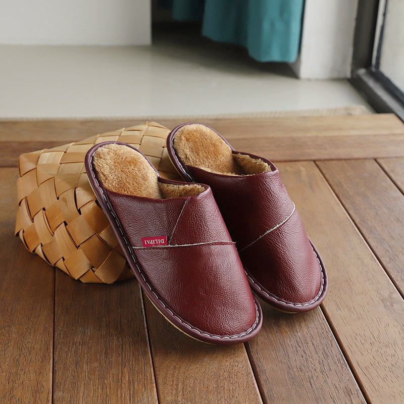 Non-slip Leather Slippers