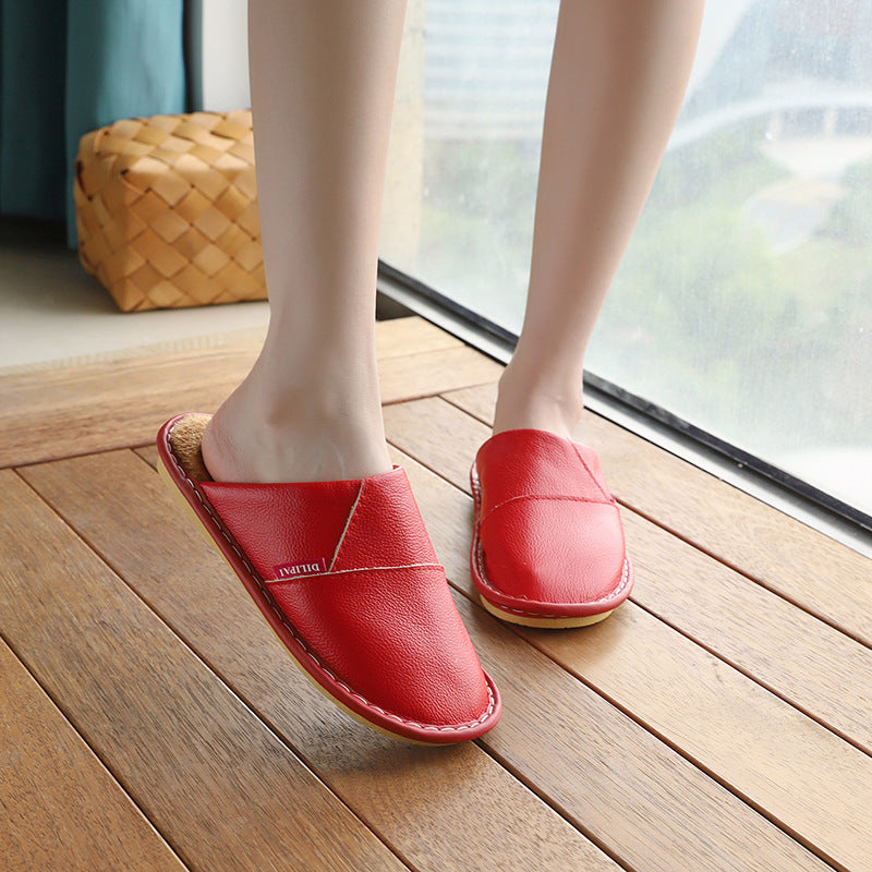 Non-slip Leather Slippers