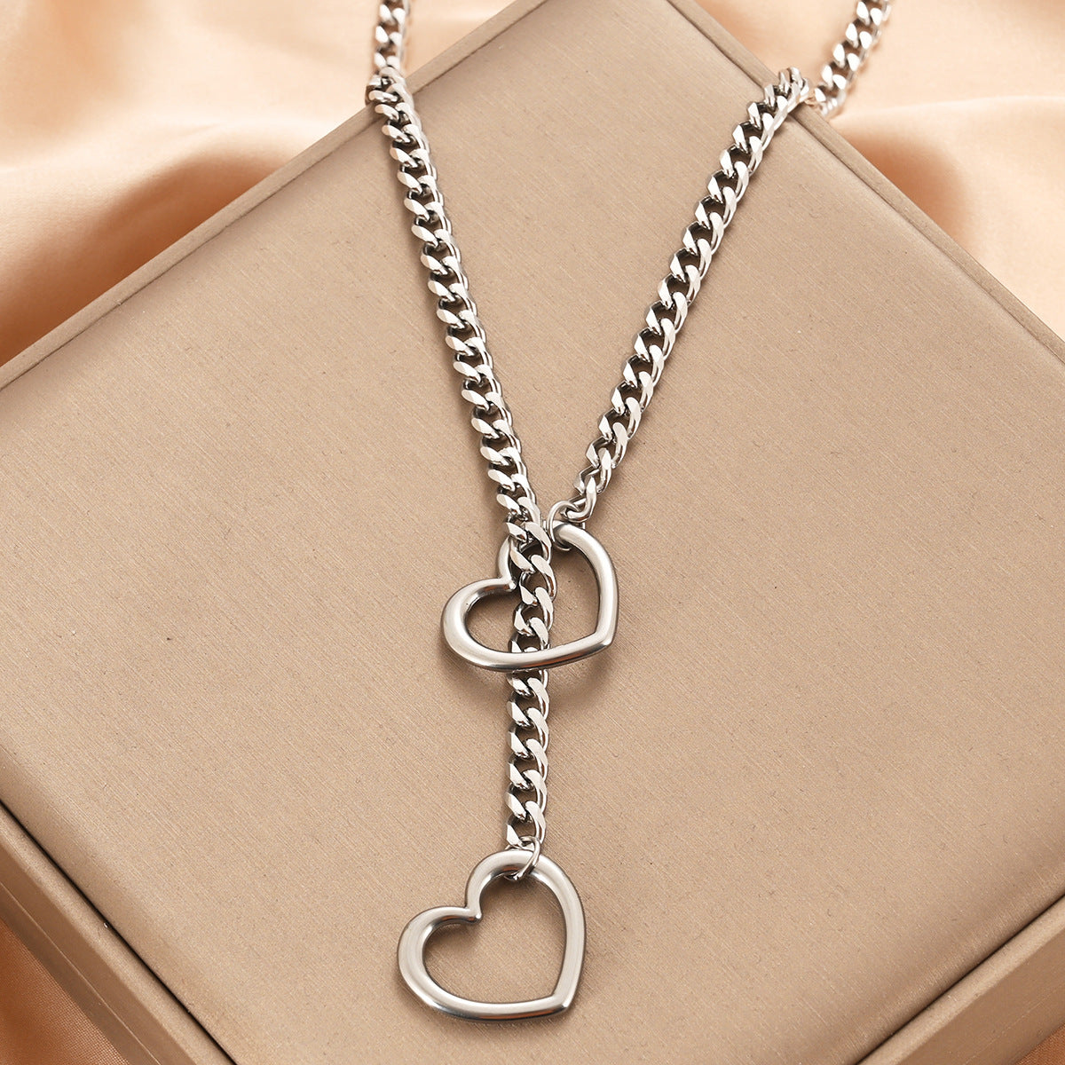 Cuban Adjustable Heart Necklace