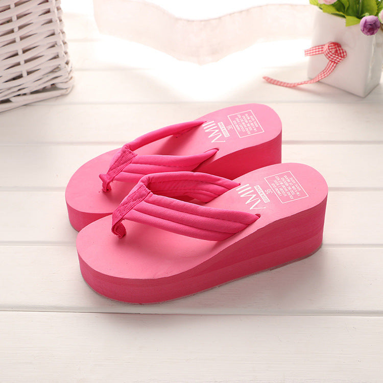 A new explosion of anti-skid cloth soled ladies summer FLIP FLOPS SANDALS are angle muffin candy color slippers