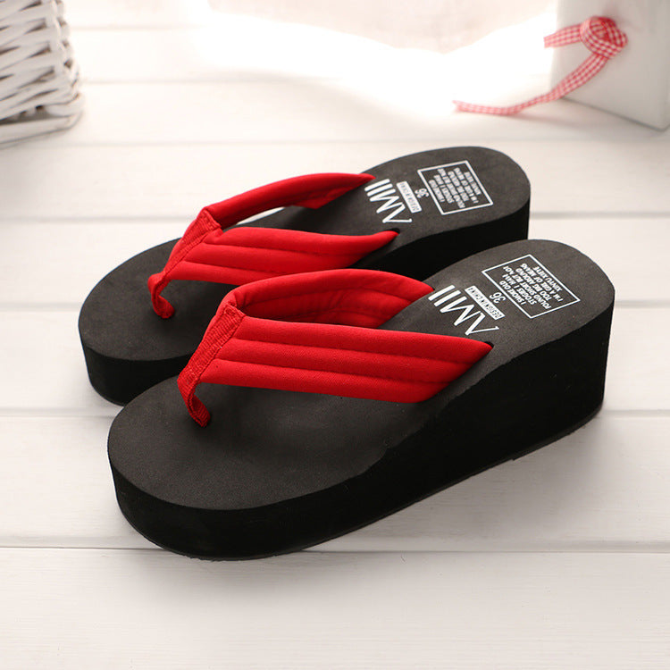 A new explosion of anti-skid cloth soled ladies summer FLIP FLOPS SANDALS are angle muffin candy color slippers