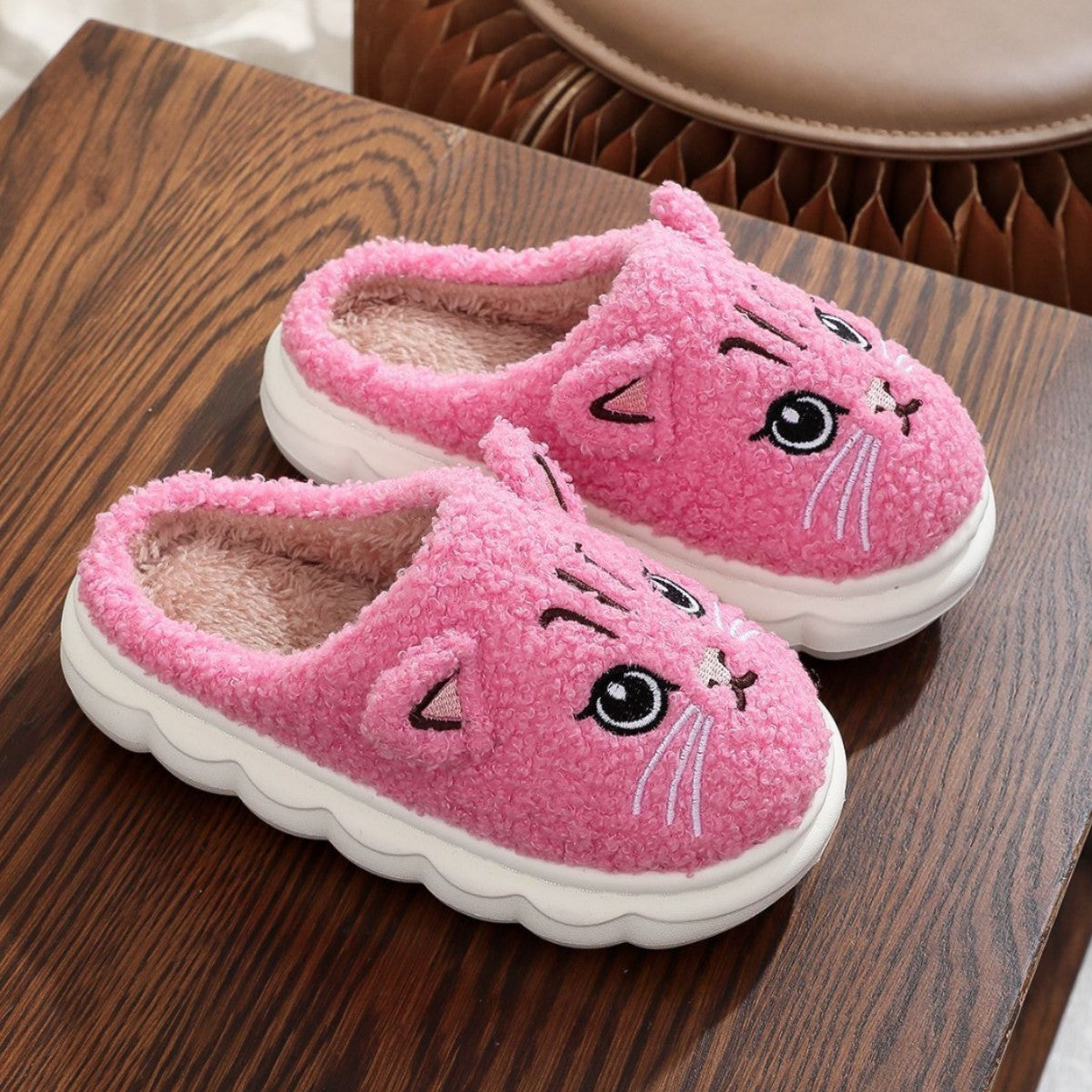 Cozy Kitten Plush Slippers for Kids