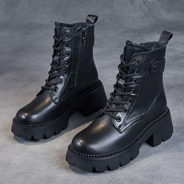 Platform Orthopedic Leather Boots