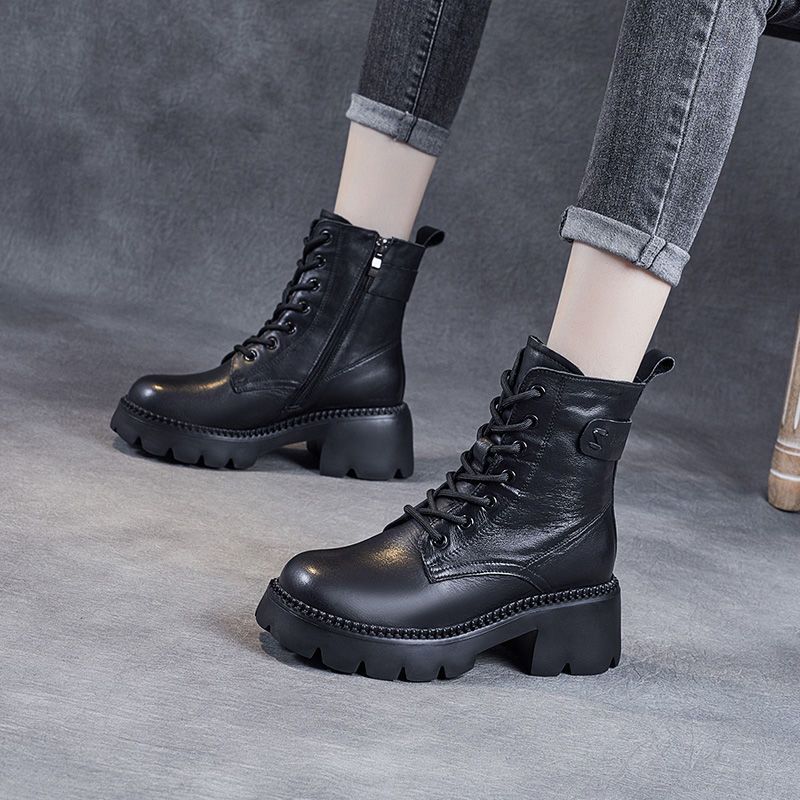 Platform Orthopedic Leather Boots