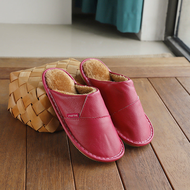 Non-slip Leather Slippers