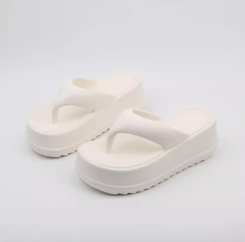 Thick Soled Flip-flops For Female Summer Wear Small High Heel Sandals