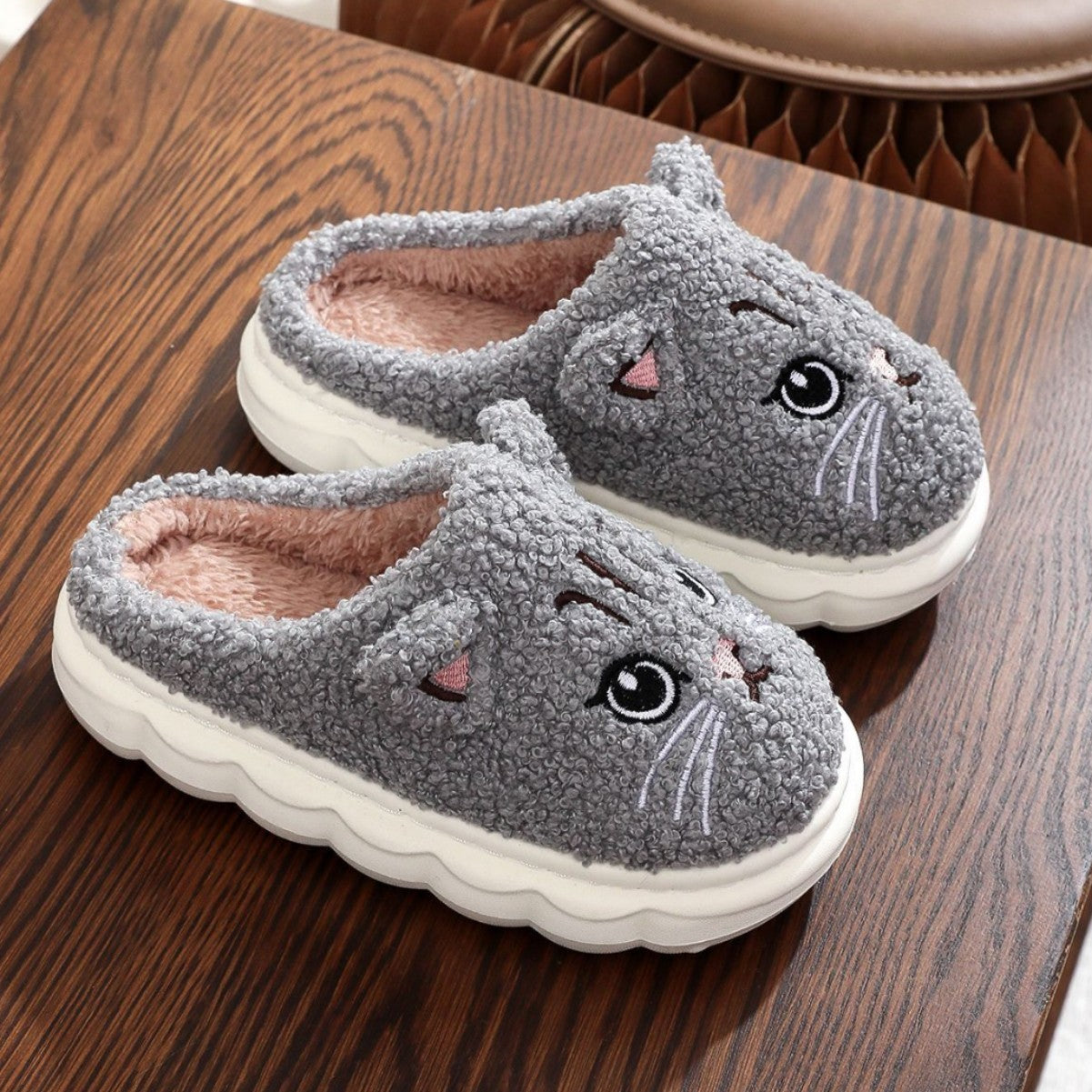 Cozy Kitten Plush Slippers for Kids