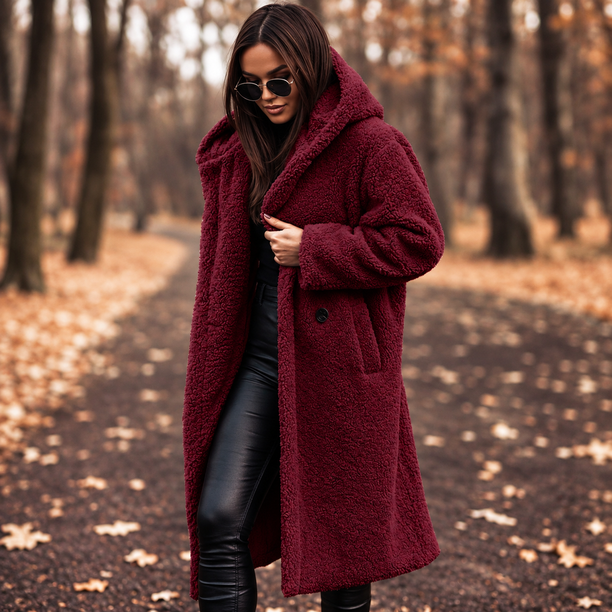 Plush Teddy Long Coat for Women