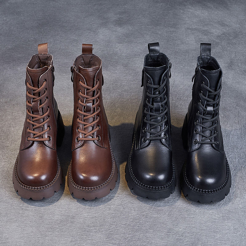 Platform Orthopedic Leather Boots