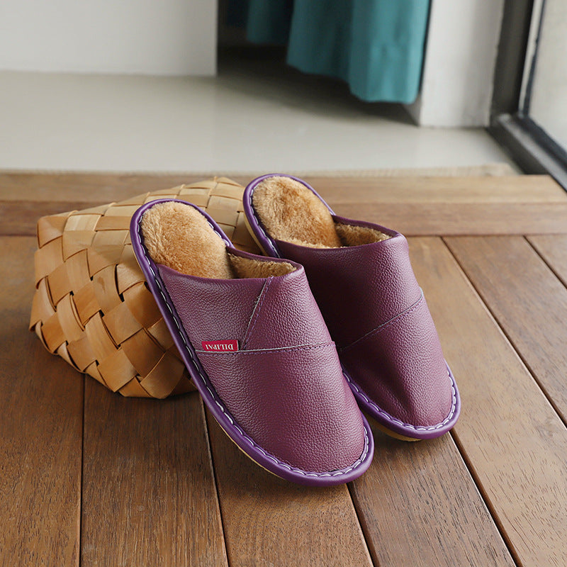 Non-slip Leather Slippers
