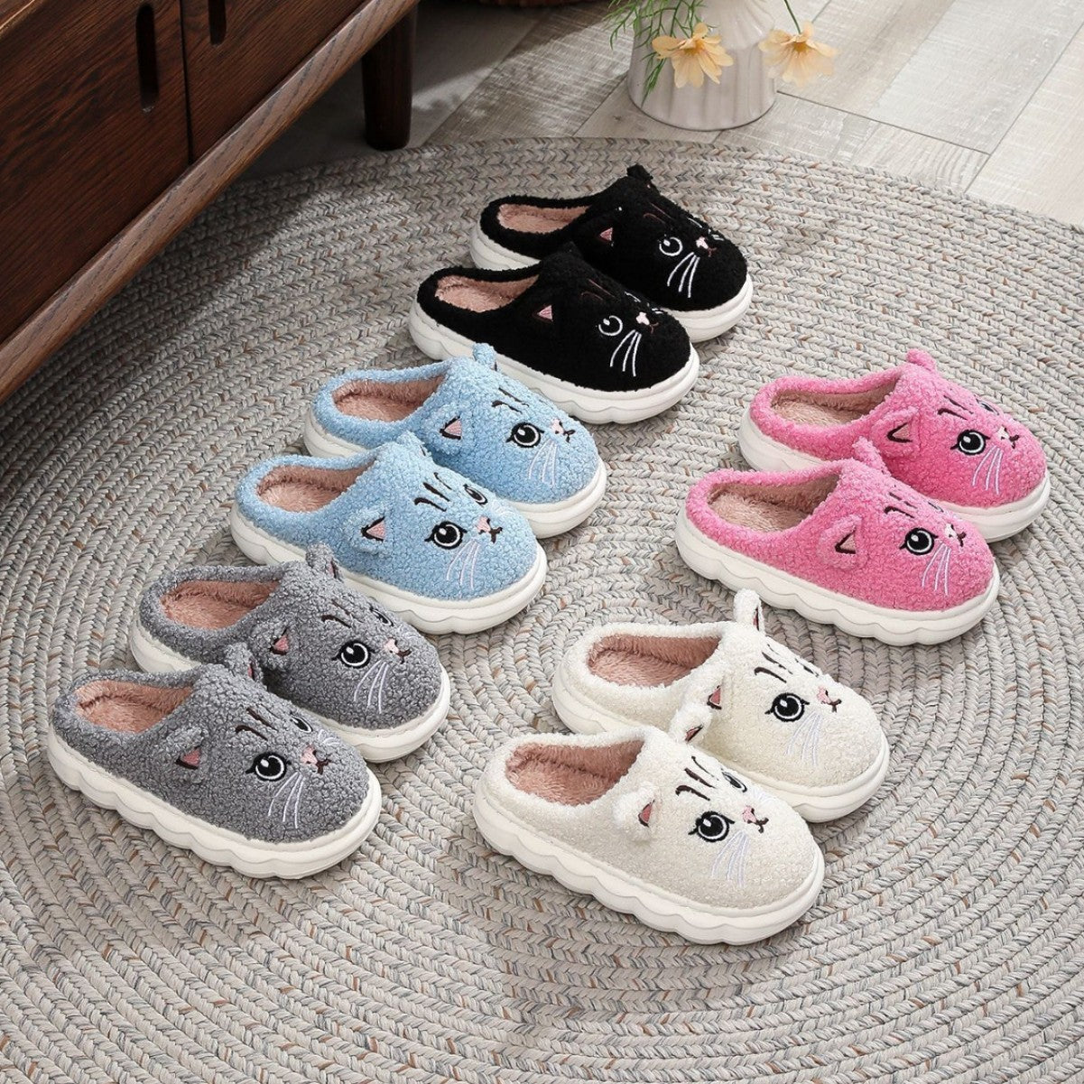 Cozy Kitten Plush Slippers for Kids