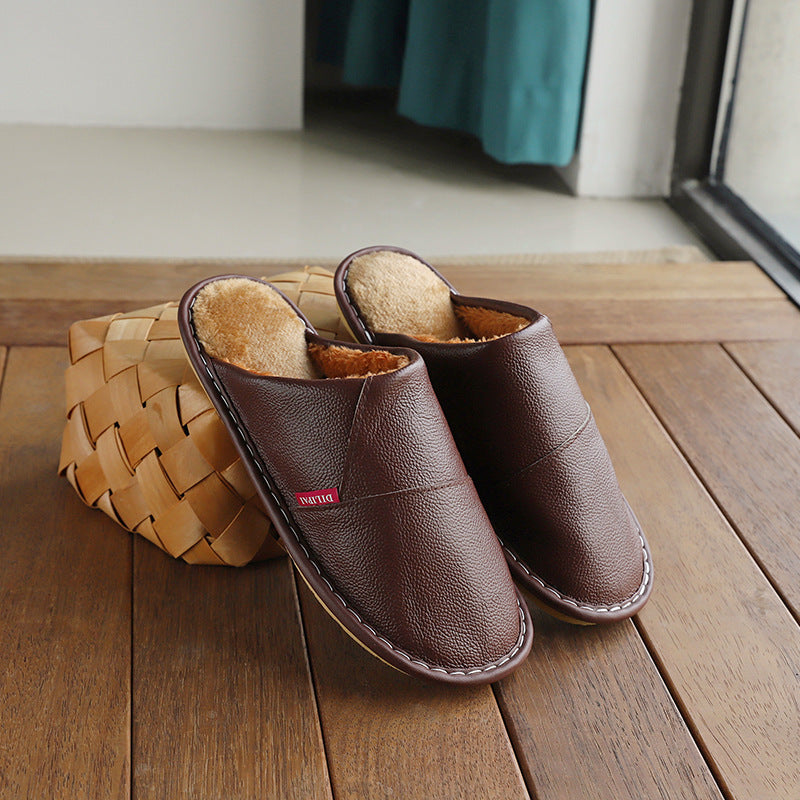 Non-slip Leather Slippers
