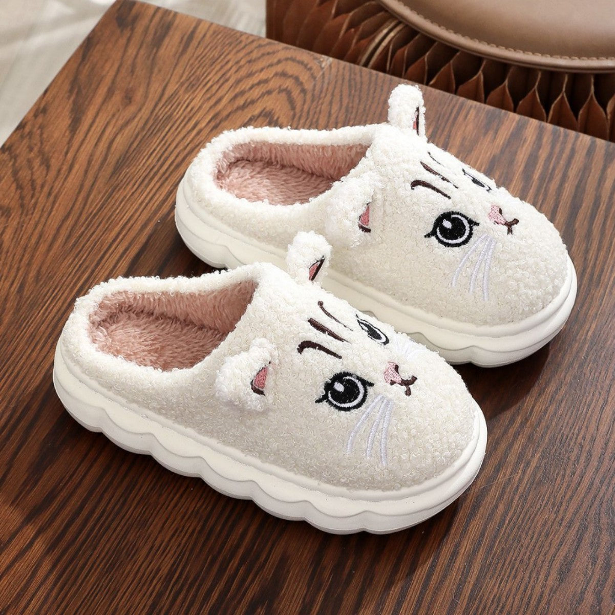 Cozy Kitten Plush Slippers for Kids