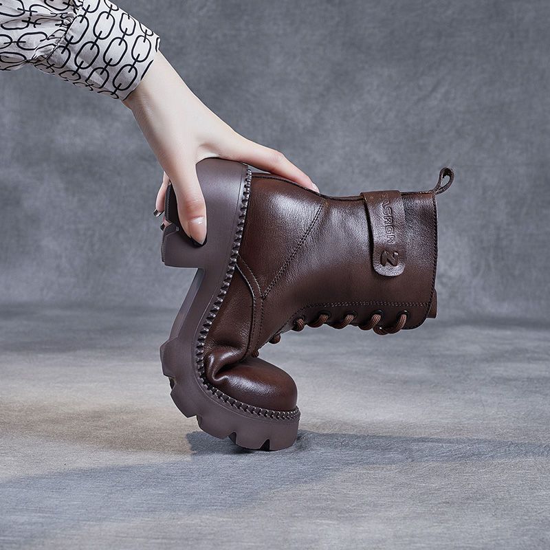 Platform Orthopedic Leather Boots