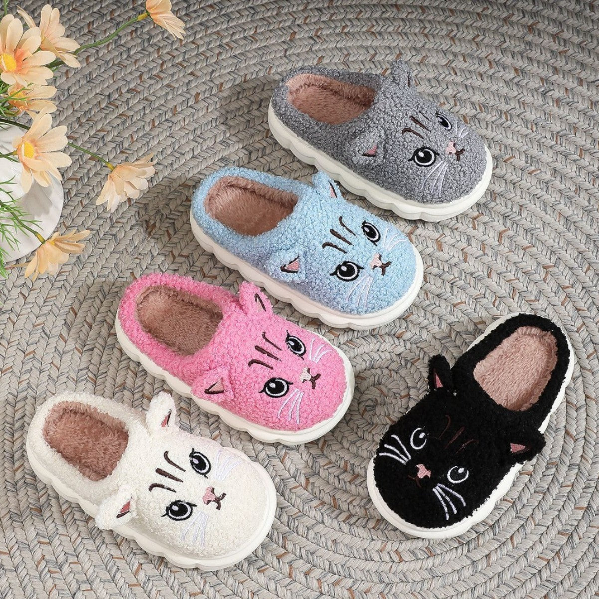 Cozy Kitten Plush Slippers for Kids