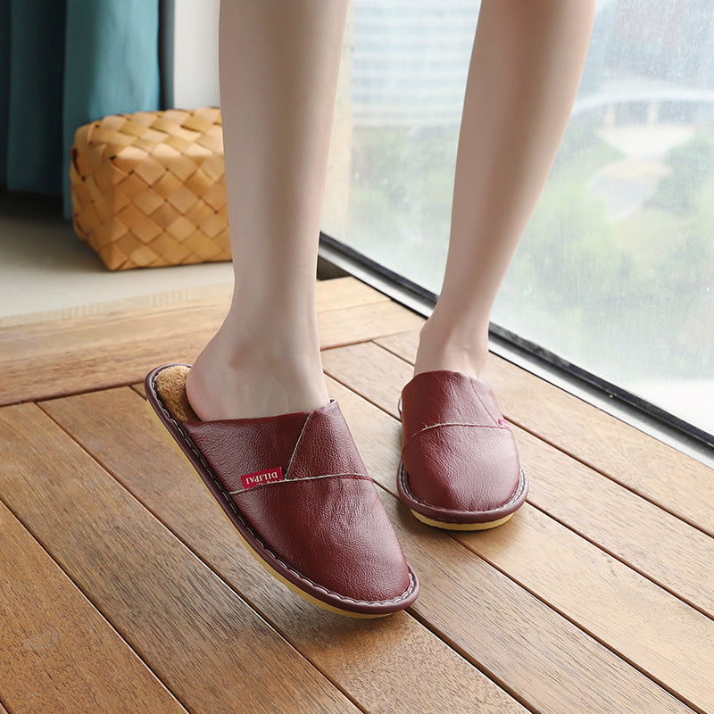 Non-slip Leather Slippers