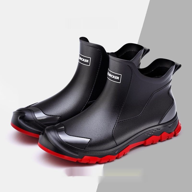Black and red quick-dry non-slip water shoes for men
