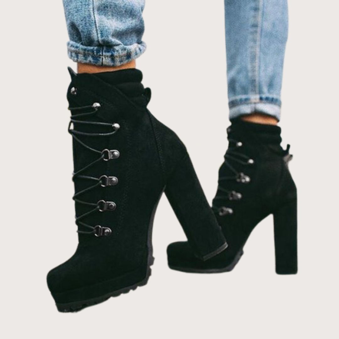 Heeled Lace-Up Martin Boots