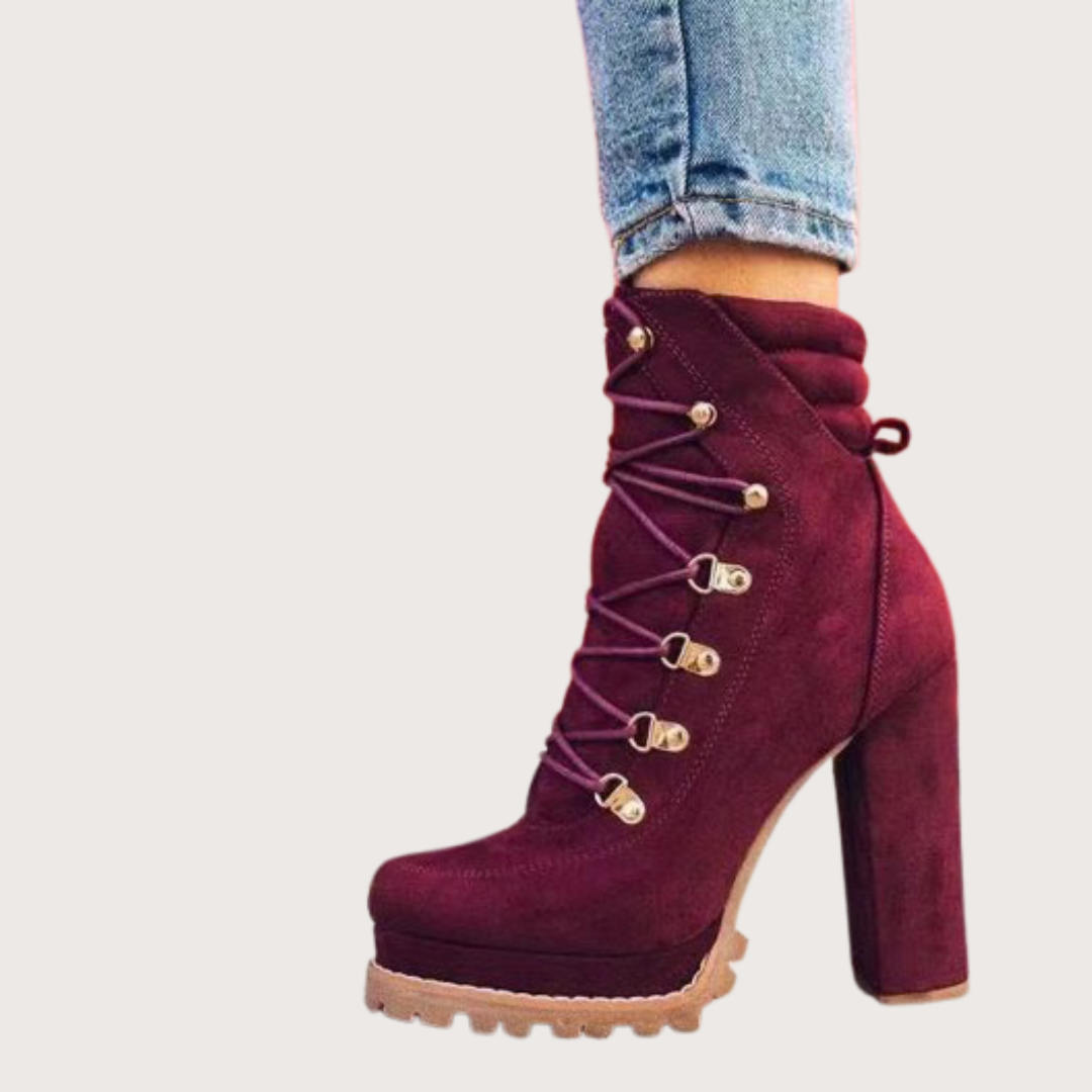 Heeled Lace-Up Martin Boots