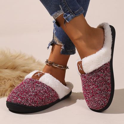 Thick-sole plush house slippers