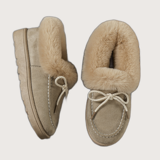 Suede Lace-Bow Snow Shoes