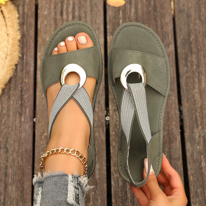 Breezy Wedge Sandals in Olive