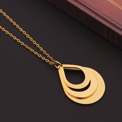 Personalized 3 Names Droplet Necklace