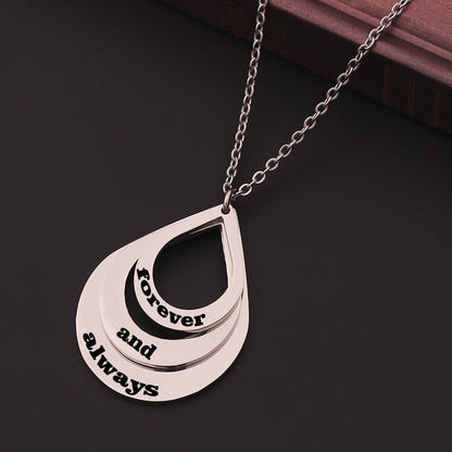 Personalized 3 Names Droplet Necklace