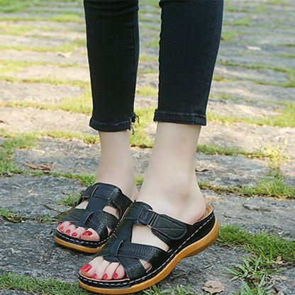 Cross-strap platform sandals for women