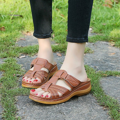 Side view showing the thick platform sole