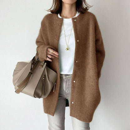 Caramel oversized knit cardigan