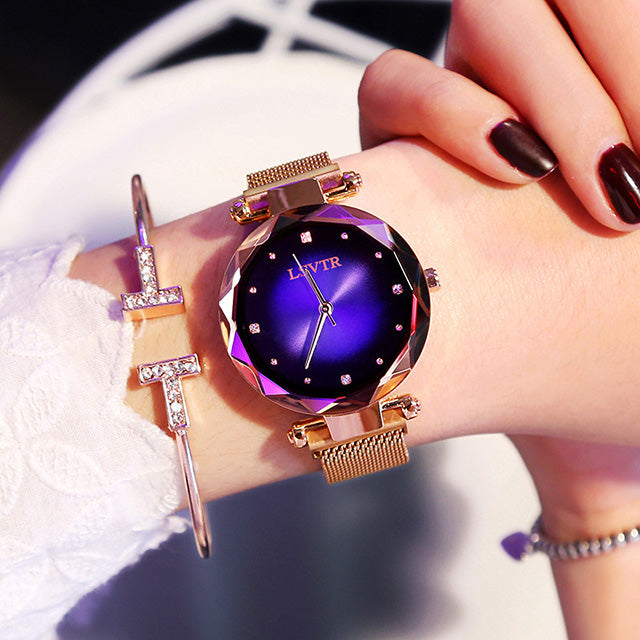 Blue starry dial watch