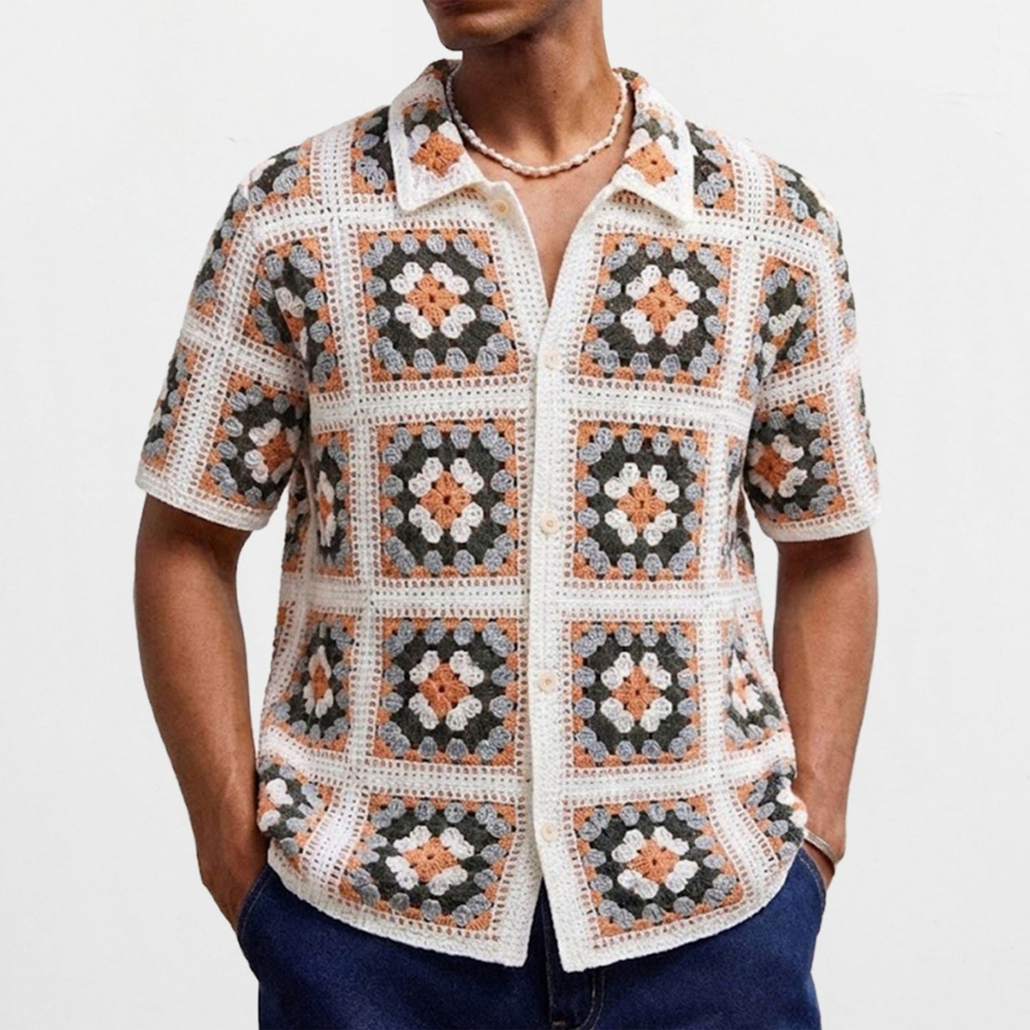 Mosaic Crochet Shirt