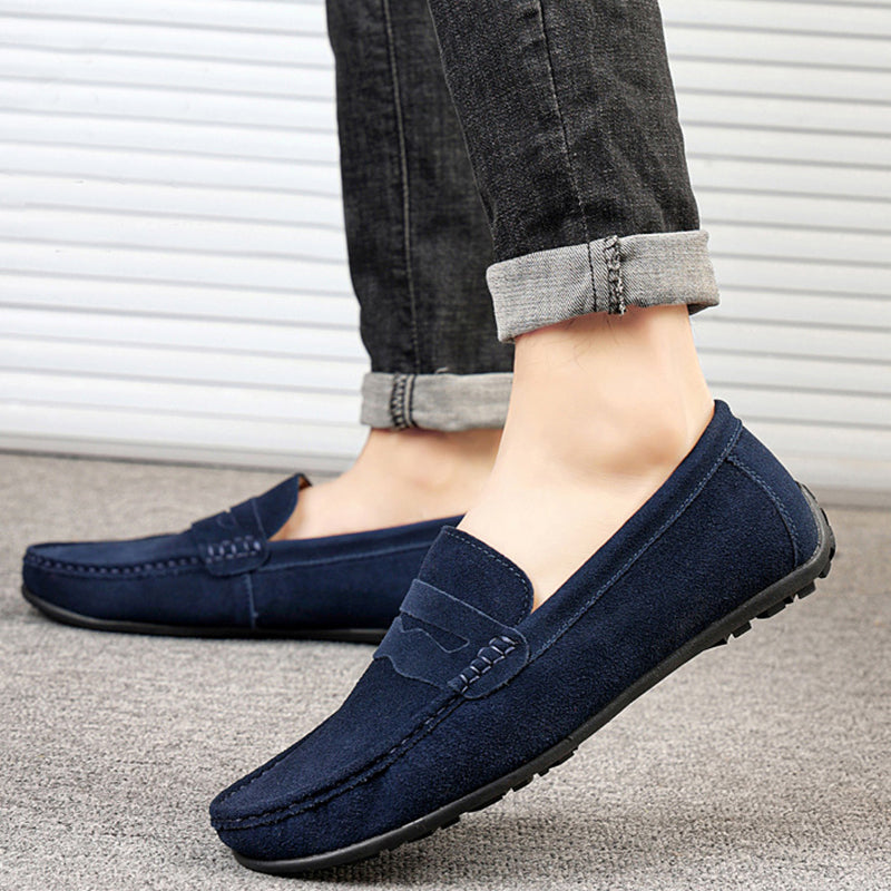 Men's suede slip-on loafers