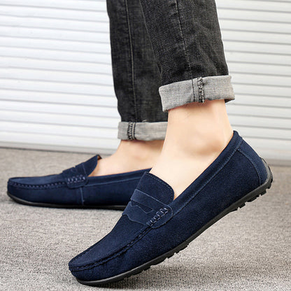 Men's suede slip-on loafers