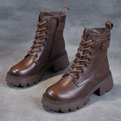 Platform Orthopedic Leather Boots