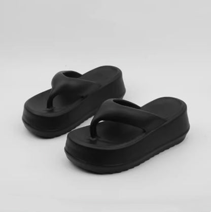 Thick Soled Flip-flops For Female Summer Wear Small High Heel Sandals