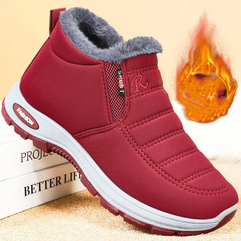 Fleece-Lined Slip-On Winter Snow Boots for Women