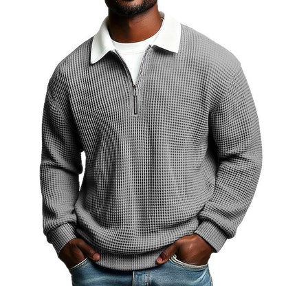 Waffle Quarter-Zip Sweater