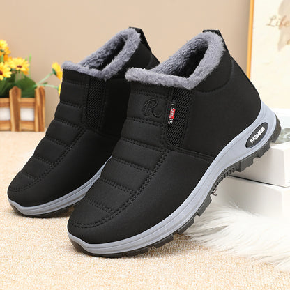 Fleece-Lined Slip-On Winter Snow Boots for Women