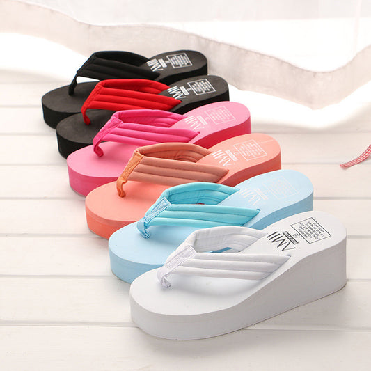 A new explosion of anti-skid cloth soled ladies summer FLIP FLOPS SANDALS are angle muffin candy color slippers