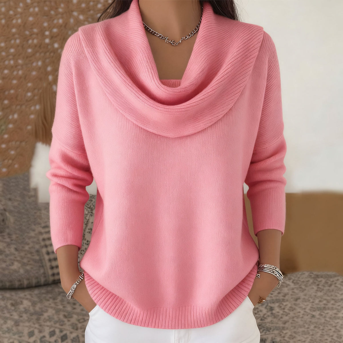 Knit sweater in pink