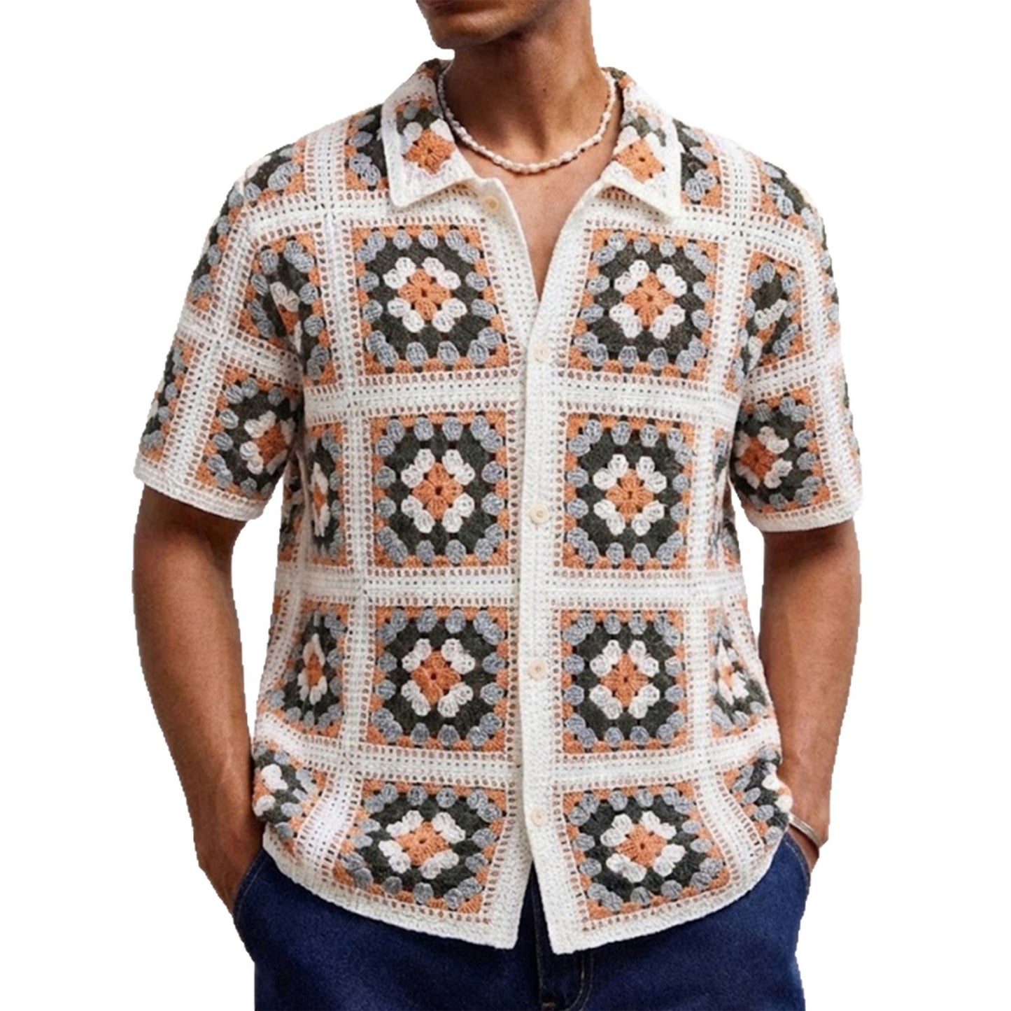Mosaic Crochet Shirt