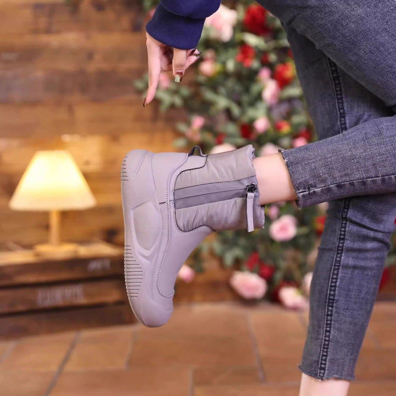Plush-Lined Side-Zip Winter Snow Boots for Women