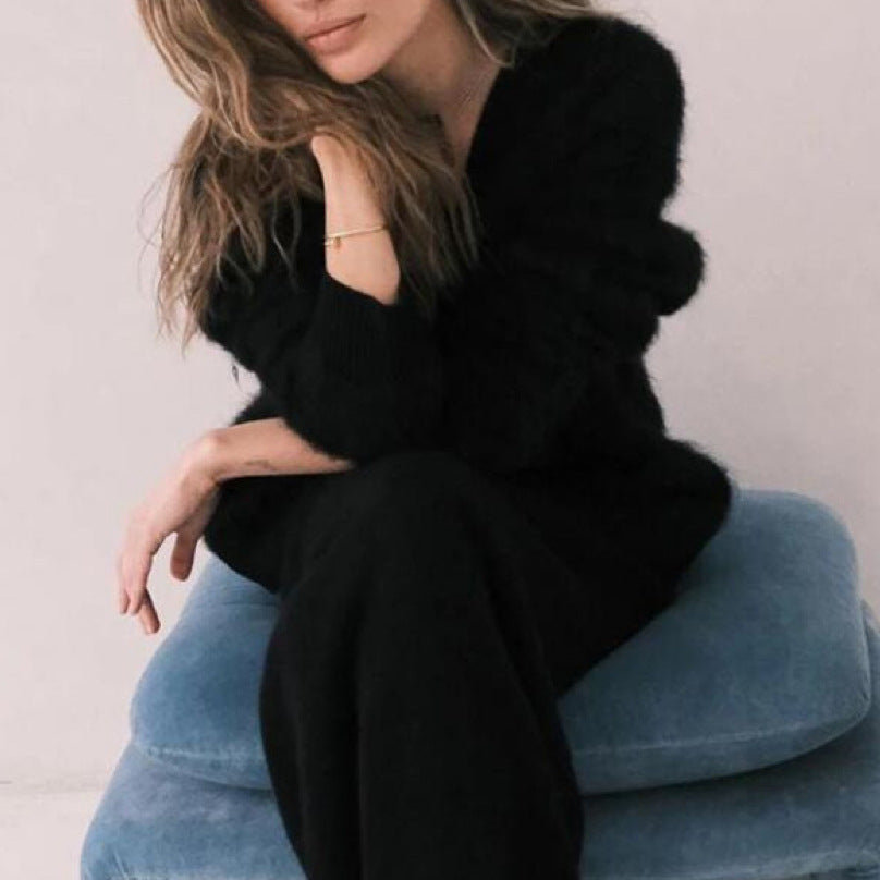 Knit cardigan in black