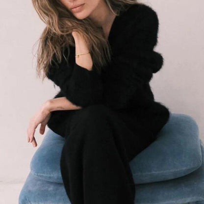 Knit cardigan in black