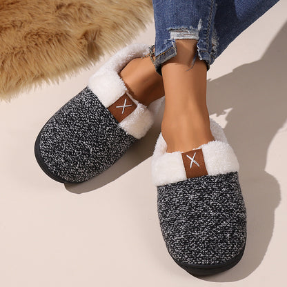 Thick-sole plush house slippers