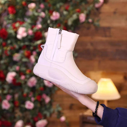 Plush-Lined Side-Zip Winter Snow Boots for Women